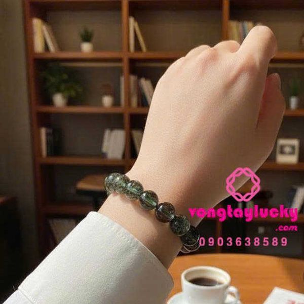 Vòng tay thạch anh tóc xanh 10i Vip 7A