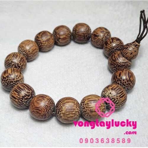 Chuỗi gỗ đeo tay vân sọc tự nhiên độc đáo 16li cho nam