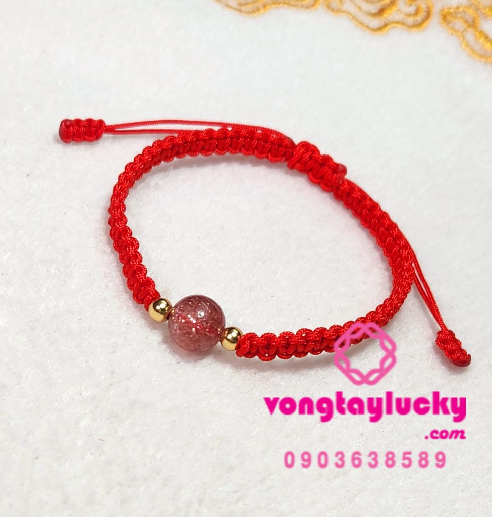 thạch anh dâu tây, vòng tay đá phong thủy, vòng tay may mắn, vòng tay mệnh hỏa, vòng tay mệnh thổ, vòng tay nữ