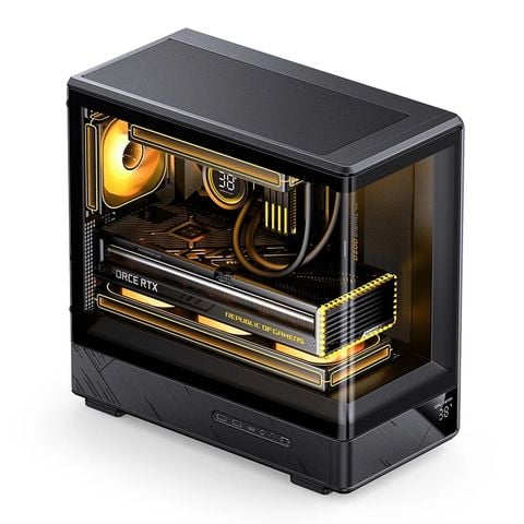 Vỏ case Jonsbo D200 Black/White (M-ATX, Kính cong)
