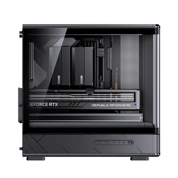 Vỏ case Jonsbo D200 Black/White (M-ATX, Kính cong)