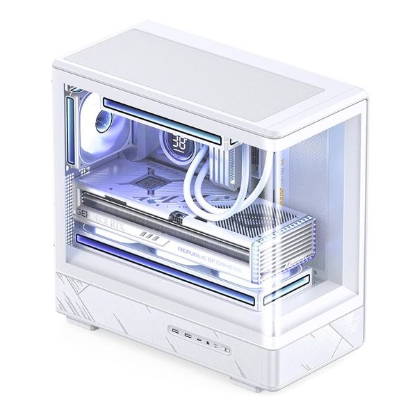 Vỏ case Jonsbo D200 Black/White (M-ATX, Kính cong)