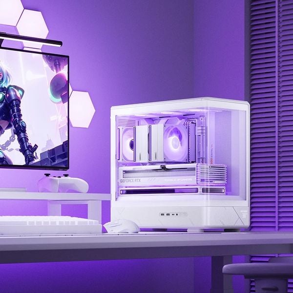 Vỏ case Jonsbo D200 Black/White (M-ATX, Kính cong)