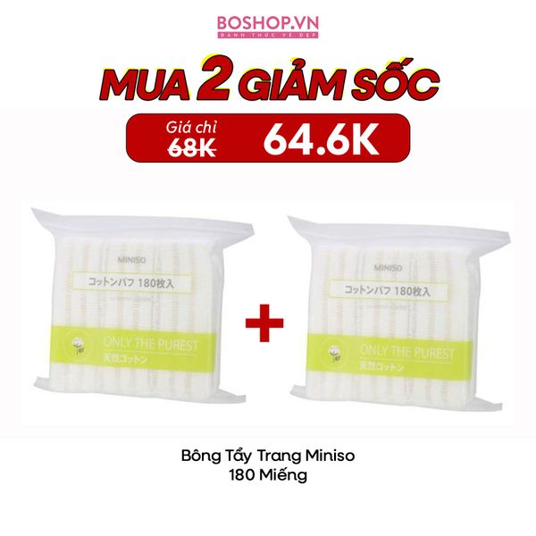 Bông Tẩy Trang Miniso 180 Miếng
