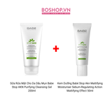  Combo 2 Sữa Rửa Mặt Cho Da Dầu Mụn Babe 200ml + Kem Dưỡng Babé 50ml (8436571632272 - 8437014389265) 