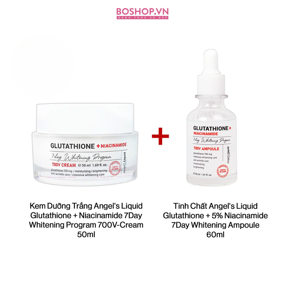  Combo 2 Kem Dưỡng Trắng Glutathione Niacinamide 50ml + Tinh Chất Glutathione + 5% Niacinamide  Angel's Liquid 60ml (8809418753773 - 8809418756965) 