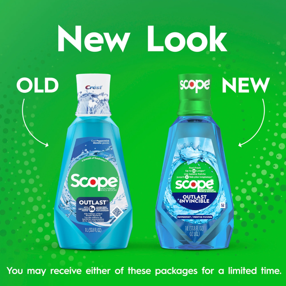  Nước Súc Miệng Crest Scope Outlast Long Lasting Peppermint Mouthwash 1L 