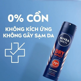 Xịt Khử Mùi Nam 72H Khô Thoáng Da Vượt Trội Nivea Men Dry Impact Spray 150ml 