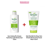  Combo 2 Kem Dưỡng Ẩm 125ml + Sữa Rửa Mặt Da Nhạy Cảm Simple 150ml (5011451103931 - 5011451103870) 