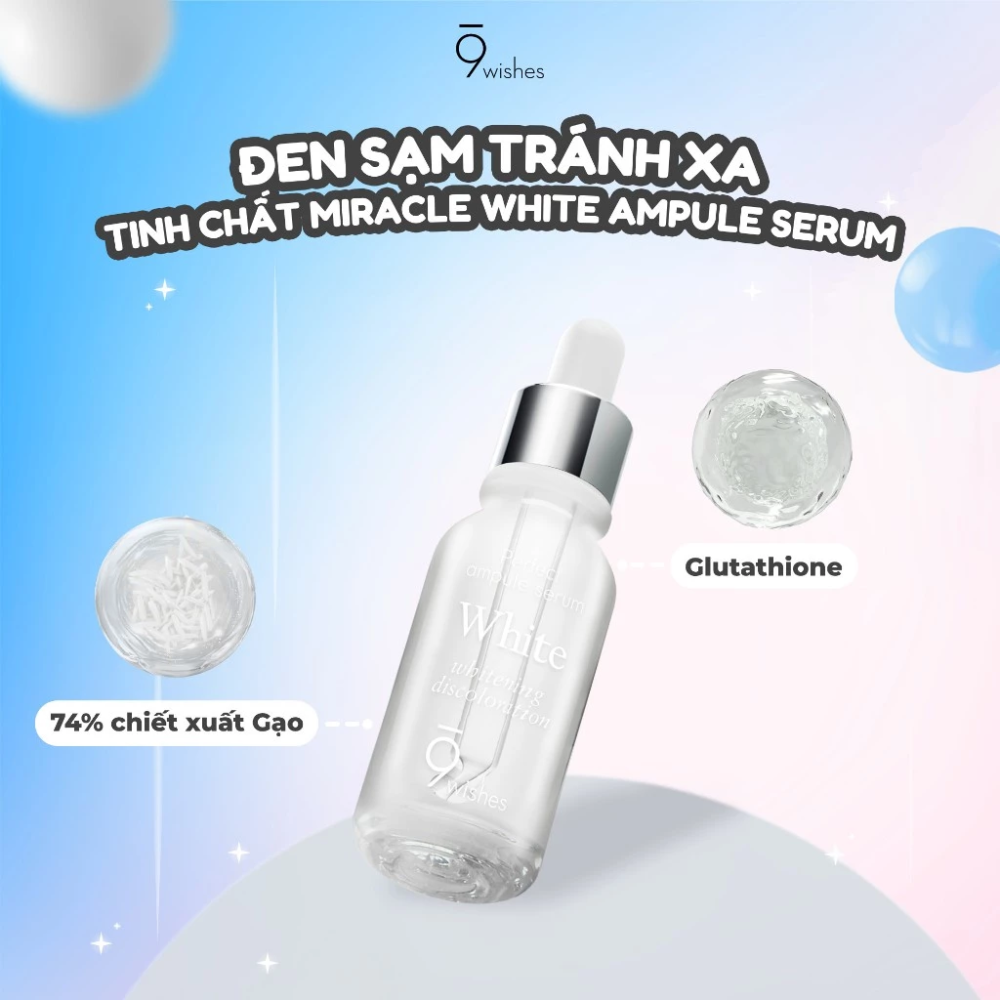9wishes glutathione blanc ampoule Tinh Chất Dưỡng Sáng Da, Mờ Thâm Nám 9wishes Glutathione Blanc Ampoule –  Beautyon Cosmetics