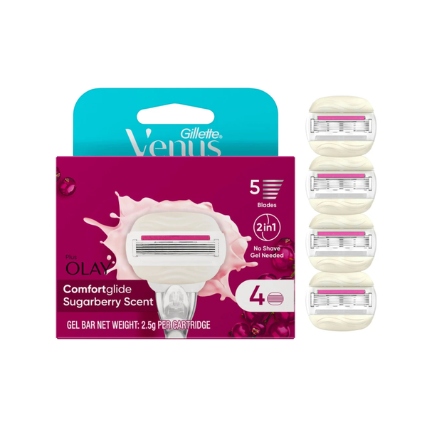 Hộp 4 Lưỡi Dao Cạo Thay Thế Gillette Venus Comfortglide Sugarberry Refill Blades