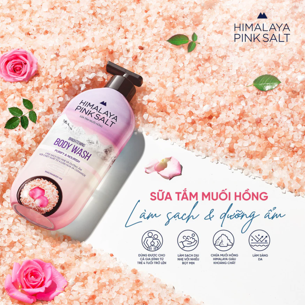  Sữa Tắm Muối Hồng Himalaya Pink Salt Brightening Body Wash Purify & Nourish 200g 