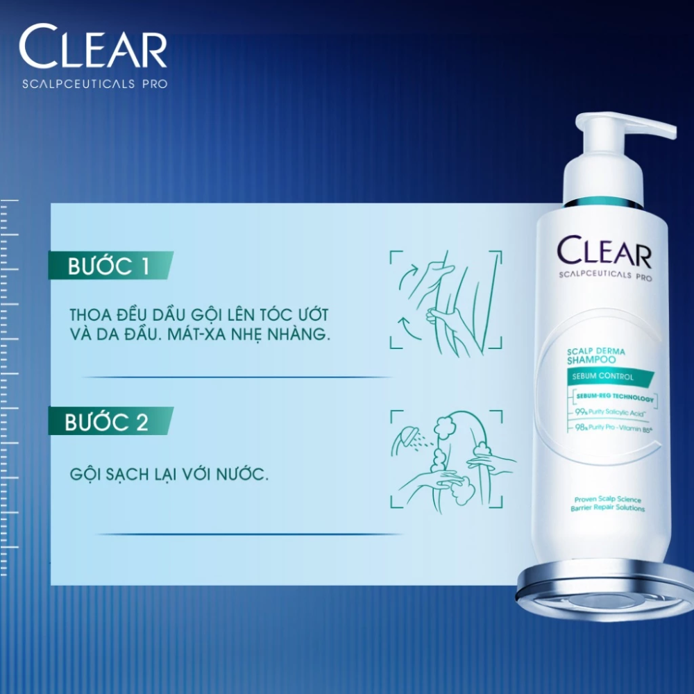  Dầu Gội Kiềm Dầu Nhờn Clear Scalpceuticals Pro Sebum Control Shampoo 300g 