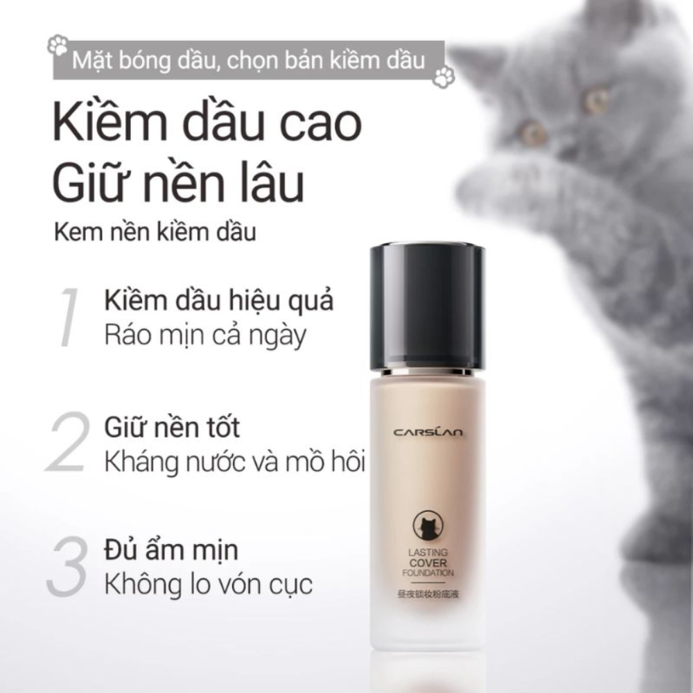  Kem Nền Ẩm Mịn, Lâu Trôi Dành Cho Da Khô Carslan Lasting Moisture Foundation #P02 