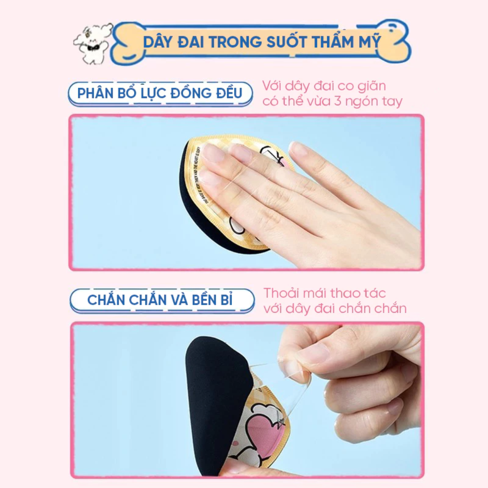  Set Bông Mút Amortals Puppy Powder Puff #Vàng Xanh (2 Bông Mút + Hộp Đựng) 