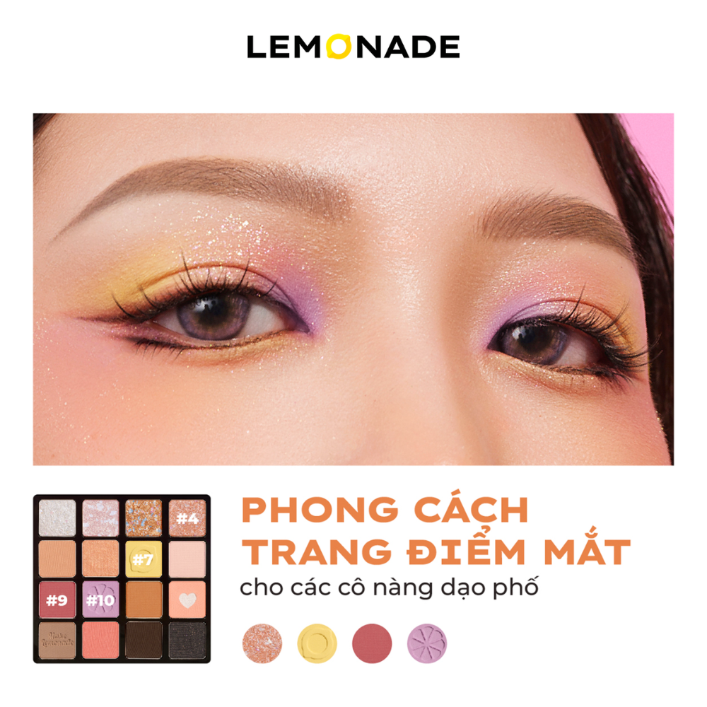  Phấn Mắt 16 Ô Lemonade Aesthetic Eyeshadow Palette 20.8g (Version 2) 