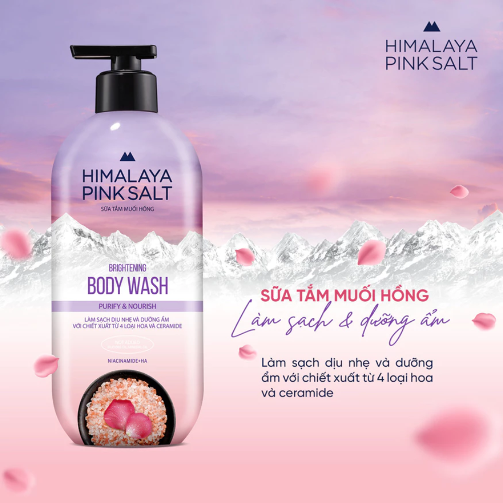  Sữa Tắm Muối Hồng Himalaya Pink Salt Brightening Body Wash Purify & Nourish 200g 