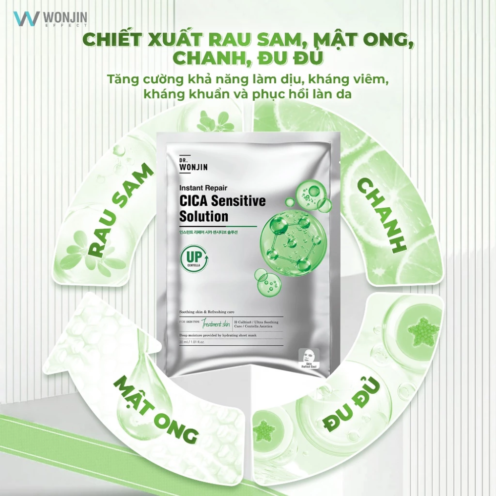  Mặt Nạ Wonjin Effect Instant Repair Cica Sensitive Solution Mask 30ml 
