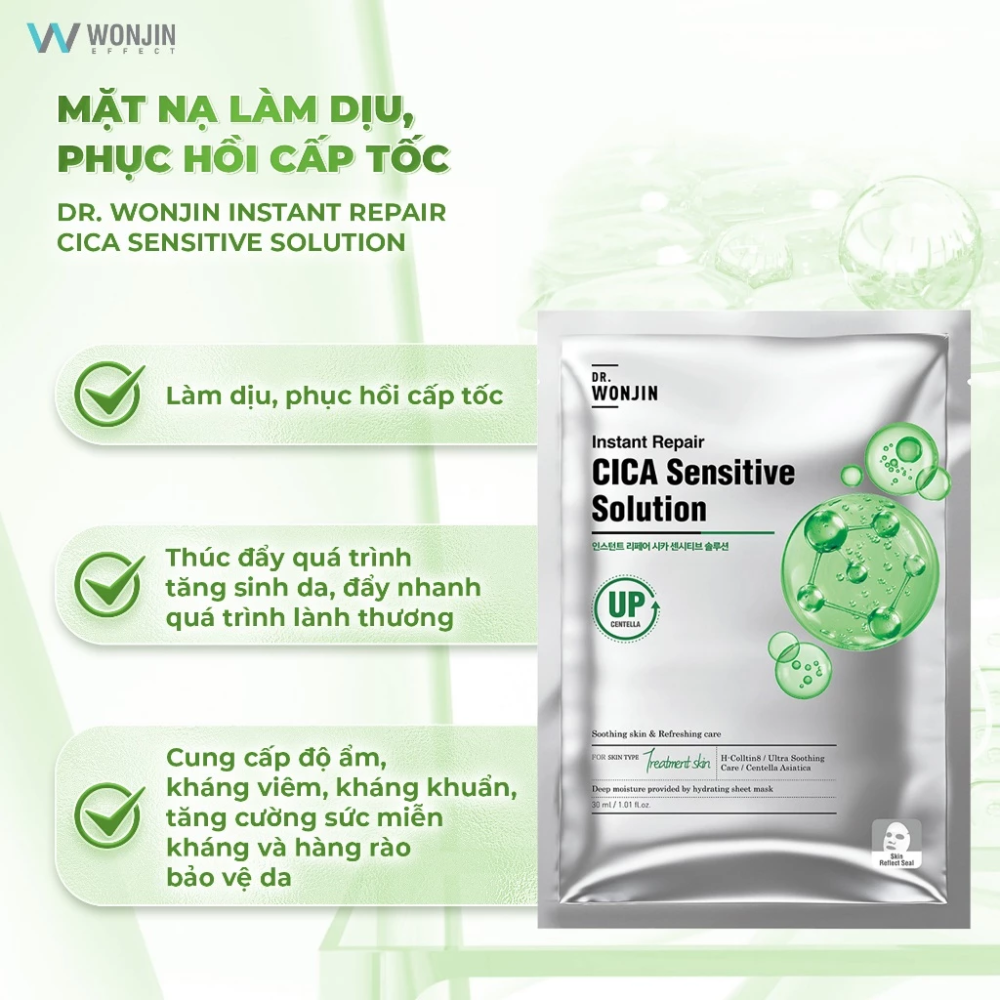  Mặt Nạ Wonjin Effect Instant Repair Cica Sensitive Solution Mask 30ml 