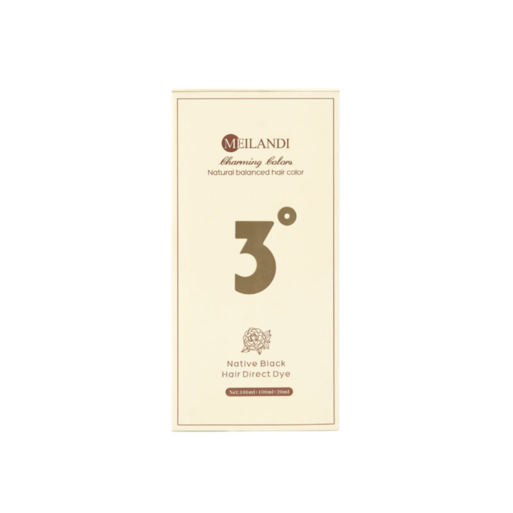  Thuốc Nhuộm Tóc Phủ Bạc Màu Đen Tự Nhiên Meilandi 3° Native Black Hair Direct Dye (100ml + 100ml + 20ml) 