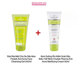  Combo 2 Sữa Rửa Mặt Cho Da Dầu Mụn 200ml + Kem Dưỡng Ẩm Kiểm Soát Dầu, Điều Tiết Nhờn Floslek 50ml (5905043022758 - 5905043022727) 