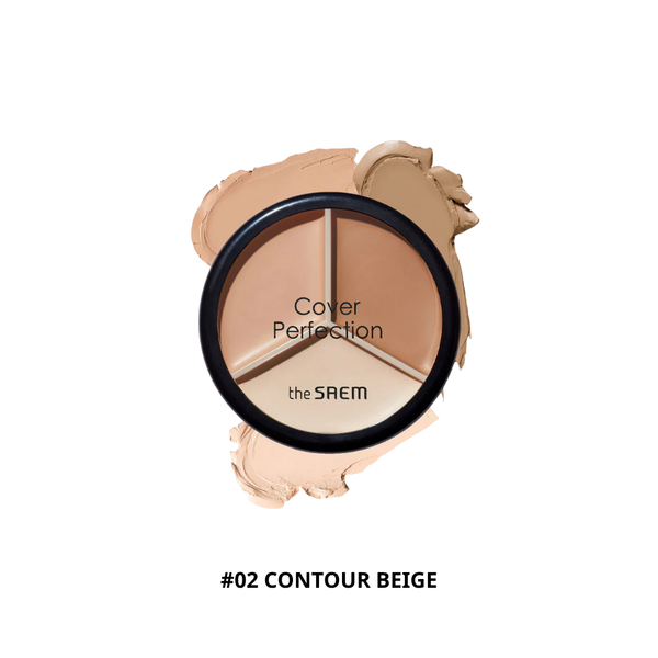 Che Khuyết Điểm The Saem Cover Perfection Triple Pot Concealer 4.5g #02 Contour Beige