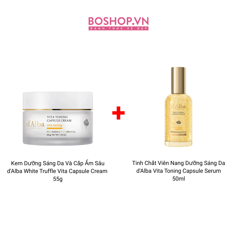  Combo 2 Kem Dưỡng Sáng Da Và Cấp Ẩm Sâu d'Alba 55g + Tinh Chất Viên Nang Dưỡng Sáng Da d'Alba 50ml (8809954944956 - 8800250591141) 
