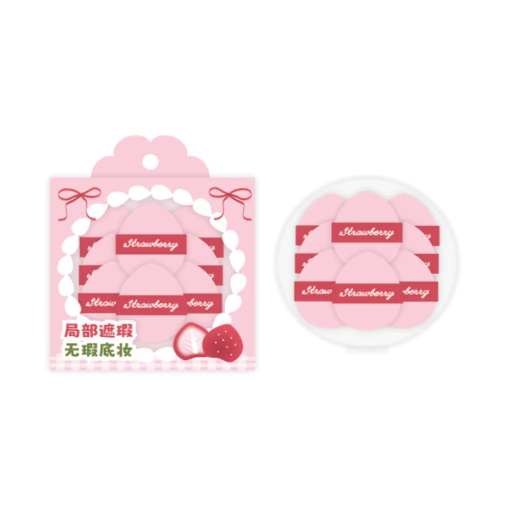  Set Bông Phấn Ngón Tay Glorie Strawberry Cake Collection - Dual Dry & Wet Use Mini Finger Cushion Puffs 
