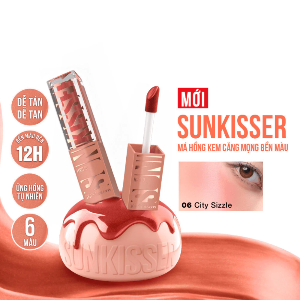  Má Hồng Dạng Kem Maybelline Sunkisser Multi-Use Liquid Blush And Bronzer #06 City Sizzle 