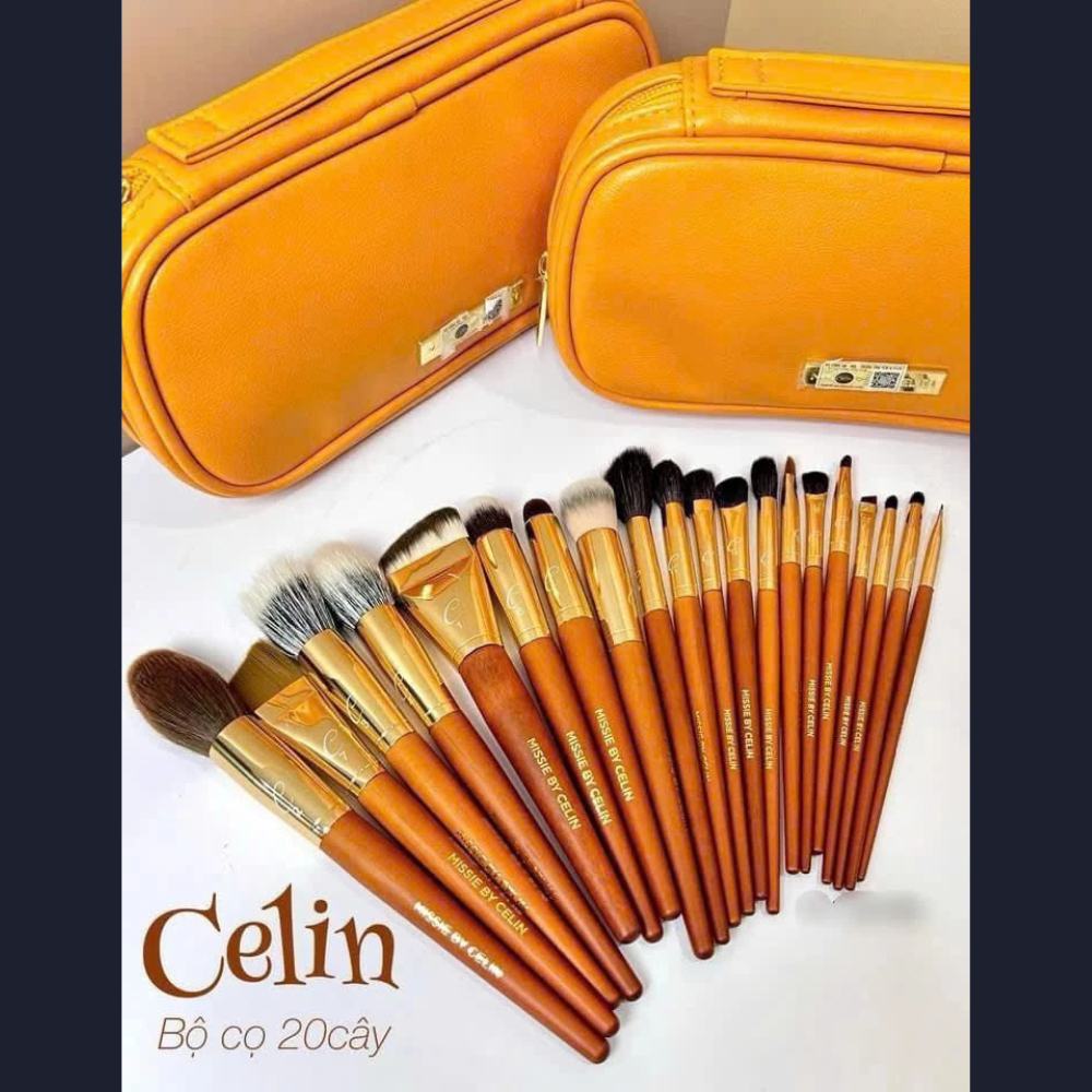  Bộ 20 Cọ Cán Cam Bóng Missie By Celin (Kèm Ví) 