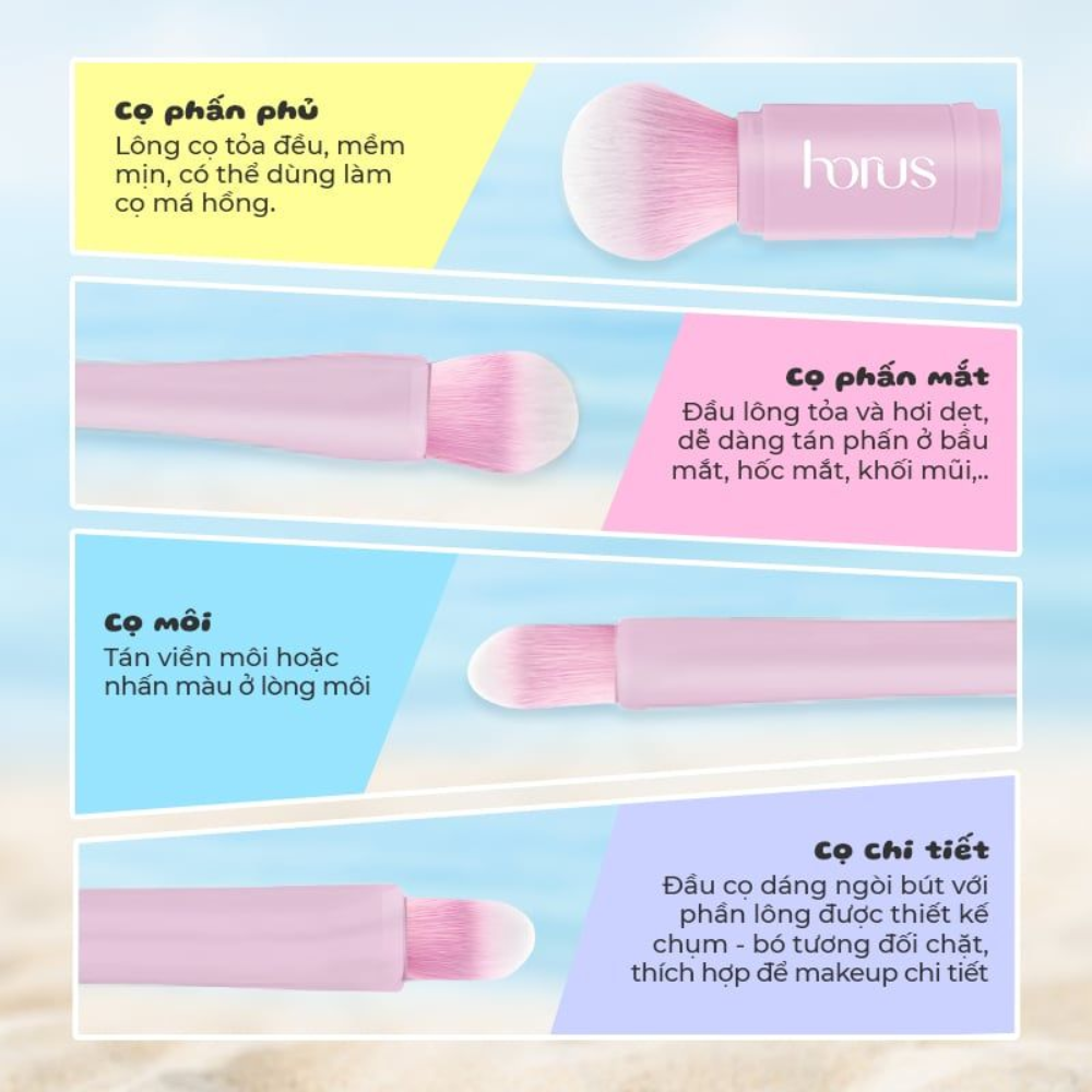  Bộ Cọ Mini 4in1 Horus Brush Set 39g 