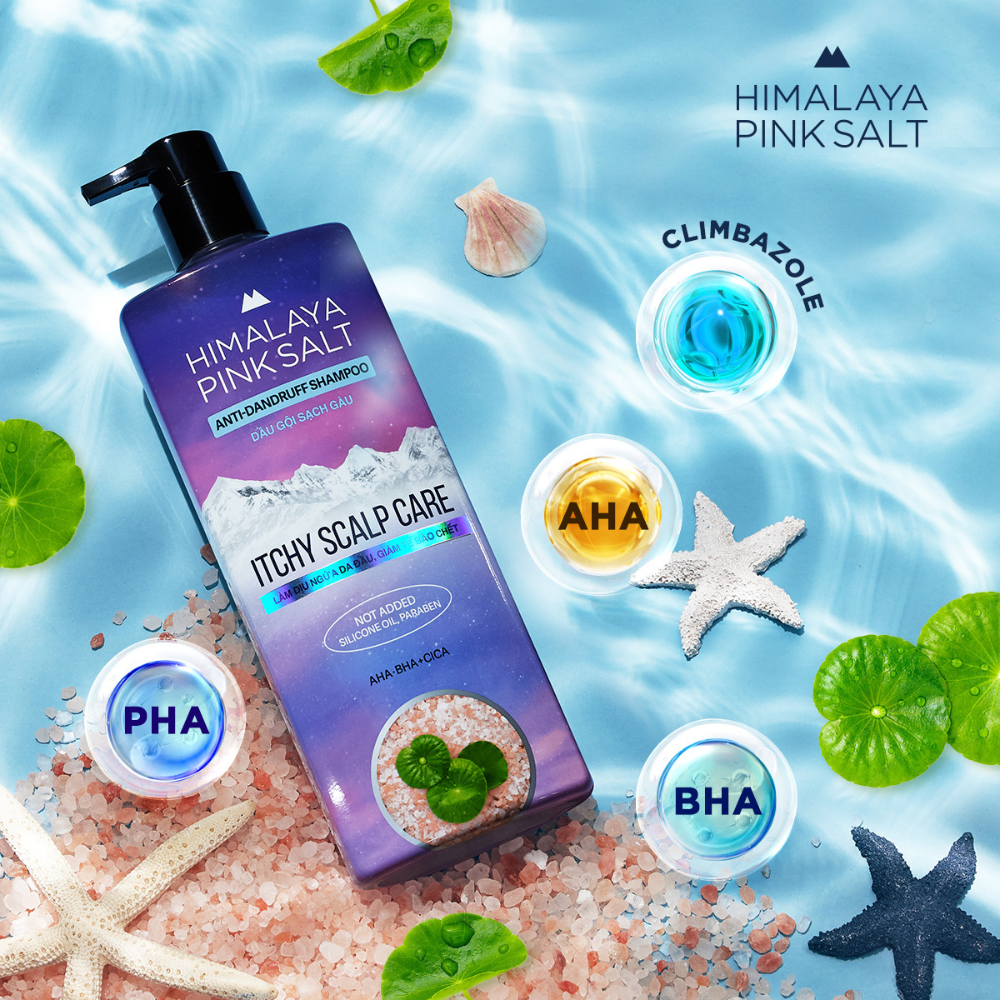  Dầu Gội Sạch Gàu, Cho Da Đầu Ngứa Himalaya Pink Salt Anti-Dandruff Shampoo Itchy Scalp Care 650ml 