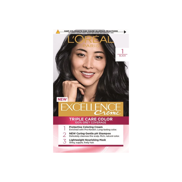 Thuốc Nhuộm Tóc Phủ Bạc L'Oreal Excellence Crème #1 Black