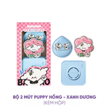  Set Bông Mút Amortals Puppy Powder Puff #Xanh Hồng (2 Bông Mút + Hộp Đựng) 