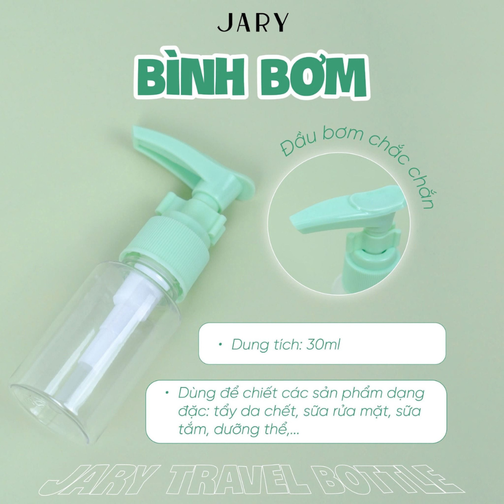  Bộ Chai Lọ Chiết Mỹ Phẩm Jary Travel Bottle Set 02 #Màu Xanh Lá 