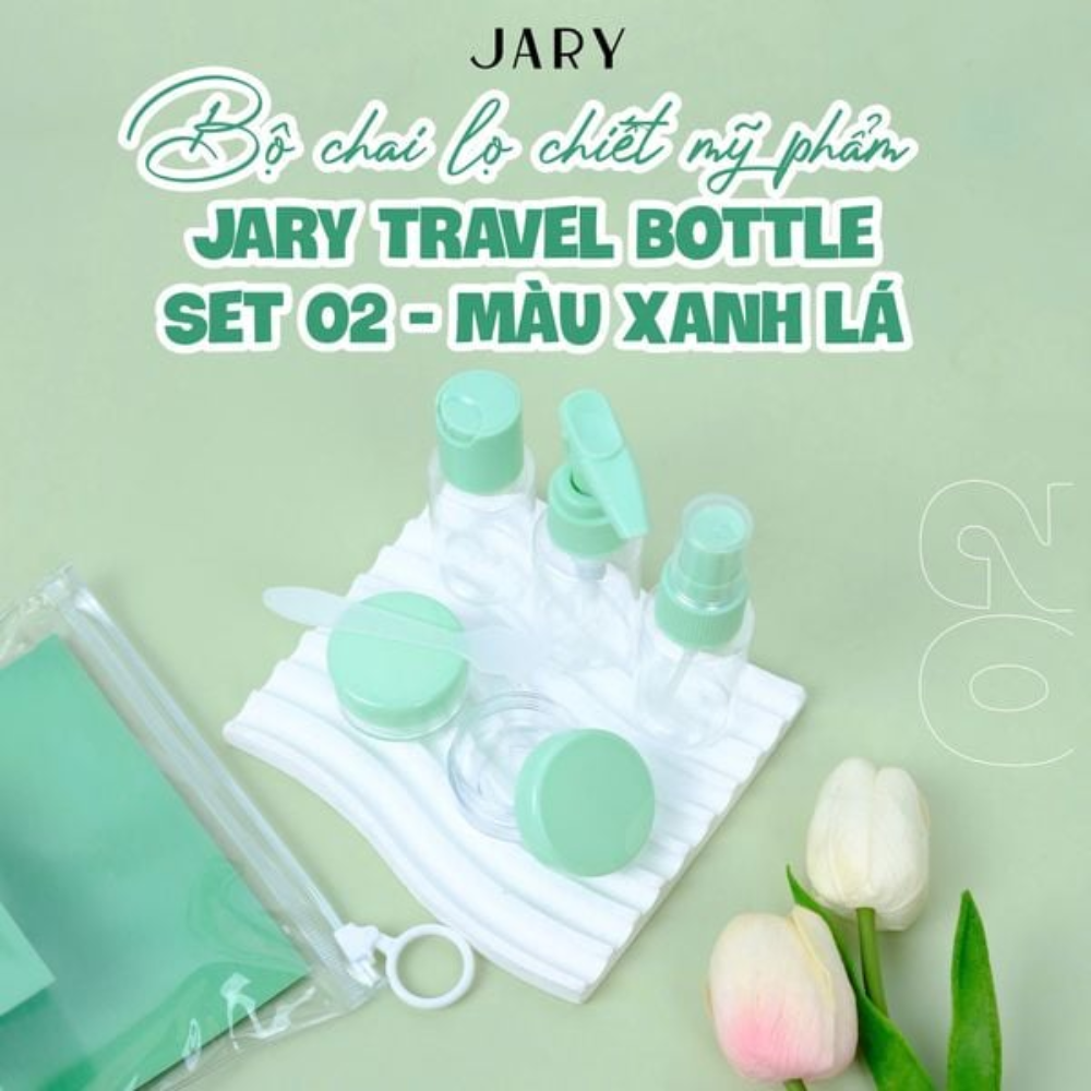  Bộ Chai Lọ Chiết Mỹ Phẩm Jary Travel Bottle Set 02 #Màu Xanh Lá 