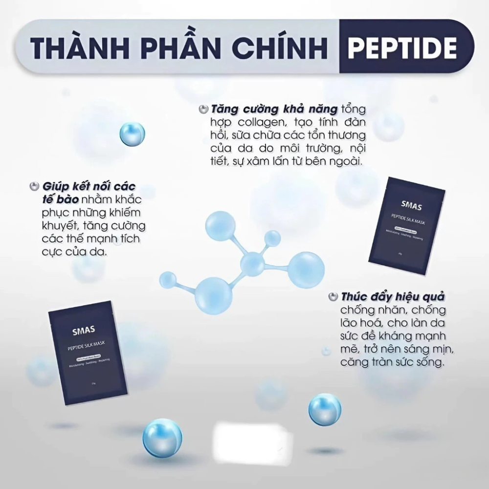  Mặt Nạ Cấp Ẩm, Phục Hồi Da SMAS Peptide Silk Mask 24H Hydration Boost 25g 