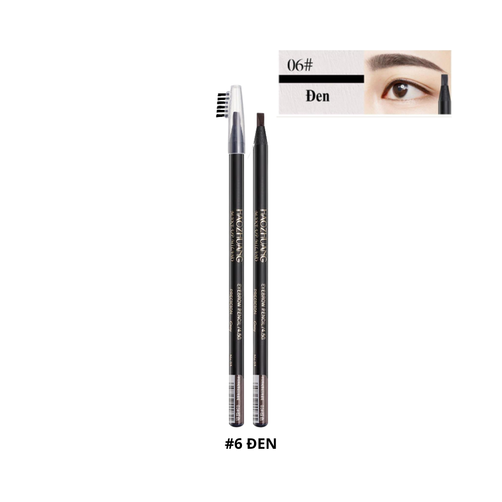  Chì Kẻ Chân Mày Phẩy Sợi Haozhuang Make Up Milano Eyebrow Pencil #6 Đen 