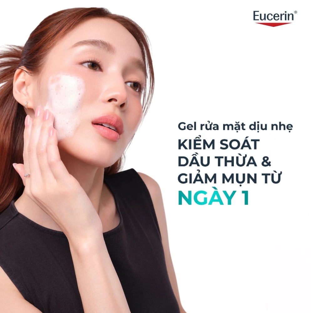  Gel Rửa Mặt Cho Da Nhờn Mụn Eucerin DermoPure Clinical Purifying Cleanser 200ml 