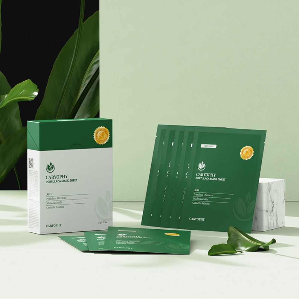  Mặt Nạ 3in1 Giảm Mụn, Thâm & Dưỡng Ẩm Da Caryophy Portulaca Mask Sheet 22g 
