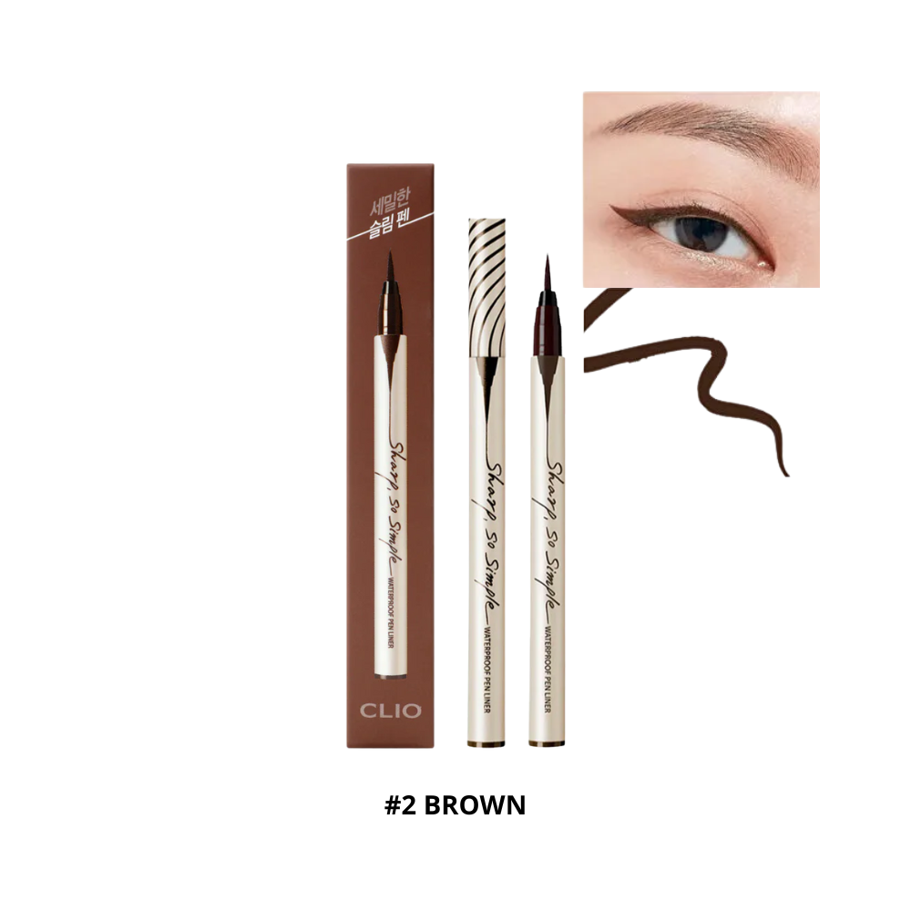  Kẻ Mắt Nước Clio Sharp So Simple Waterproof Pen Liner #2 Brown 