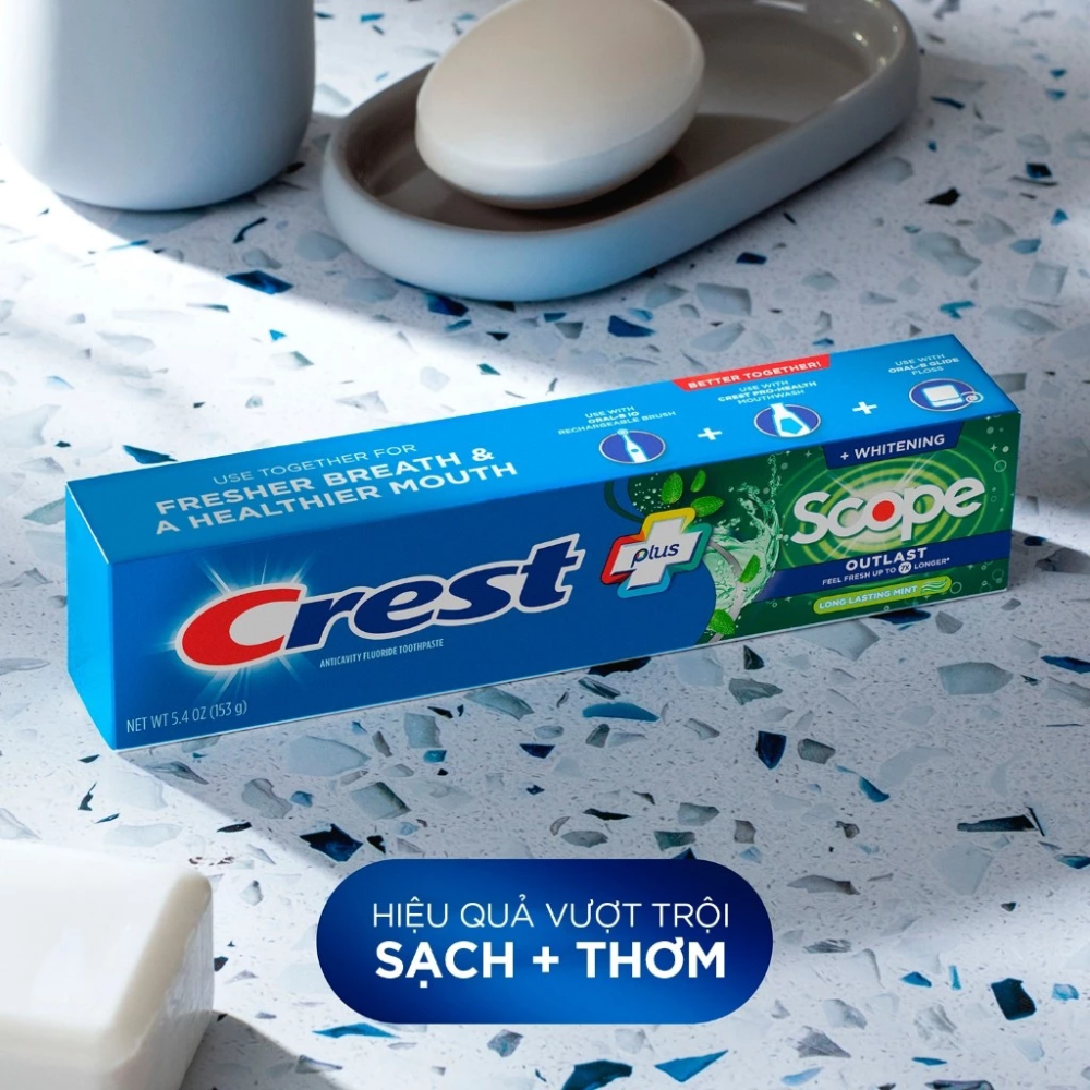  Kem Đánh Răng Crest Whitening Scope Outlast Toothpaste 153g 