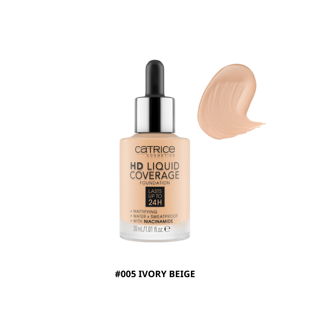  Kem Nền Catrice HD Liquid Coverage Foundation 30ml #005 Ivory Beige 