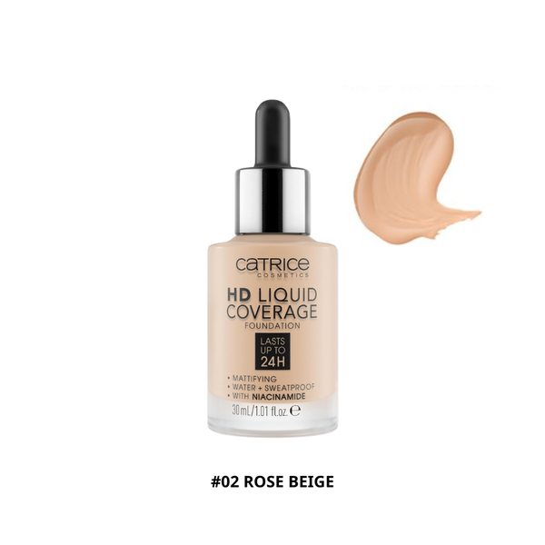 Kem Nền Catrice HD Liquid Coverage Foundation #02 Rose Beige