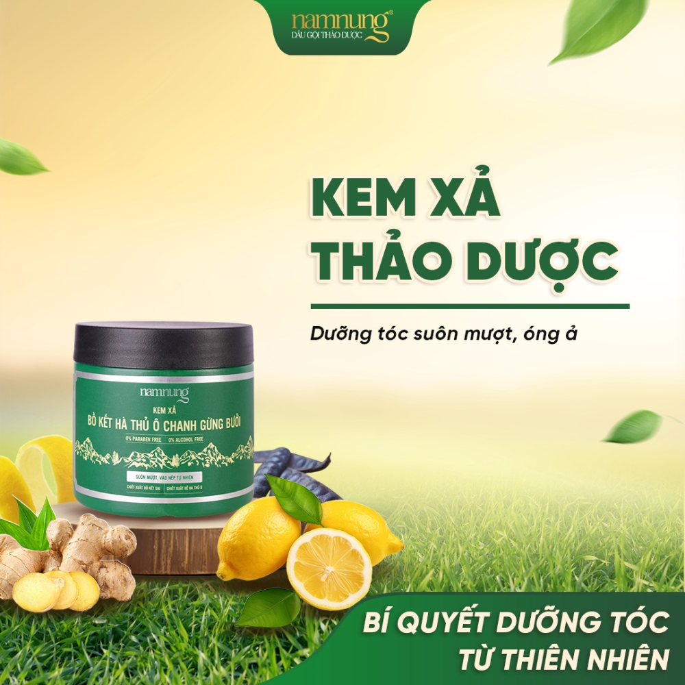  Kem Xả Thảo Dược Kiềm Dầu Namnung 220g (Xanh Lá) 
