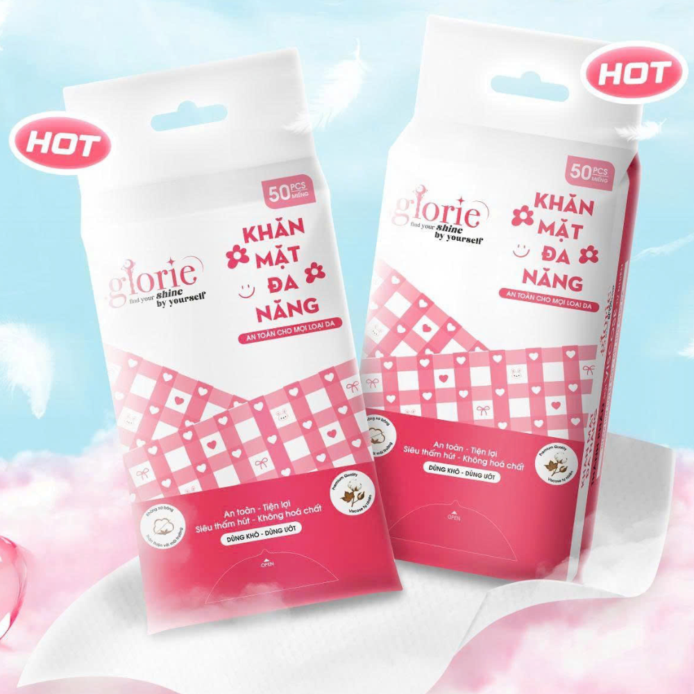  Khăn Mặt Đa Năng Glorie 50 Miếng 