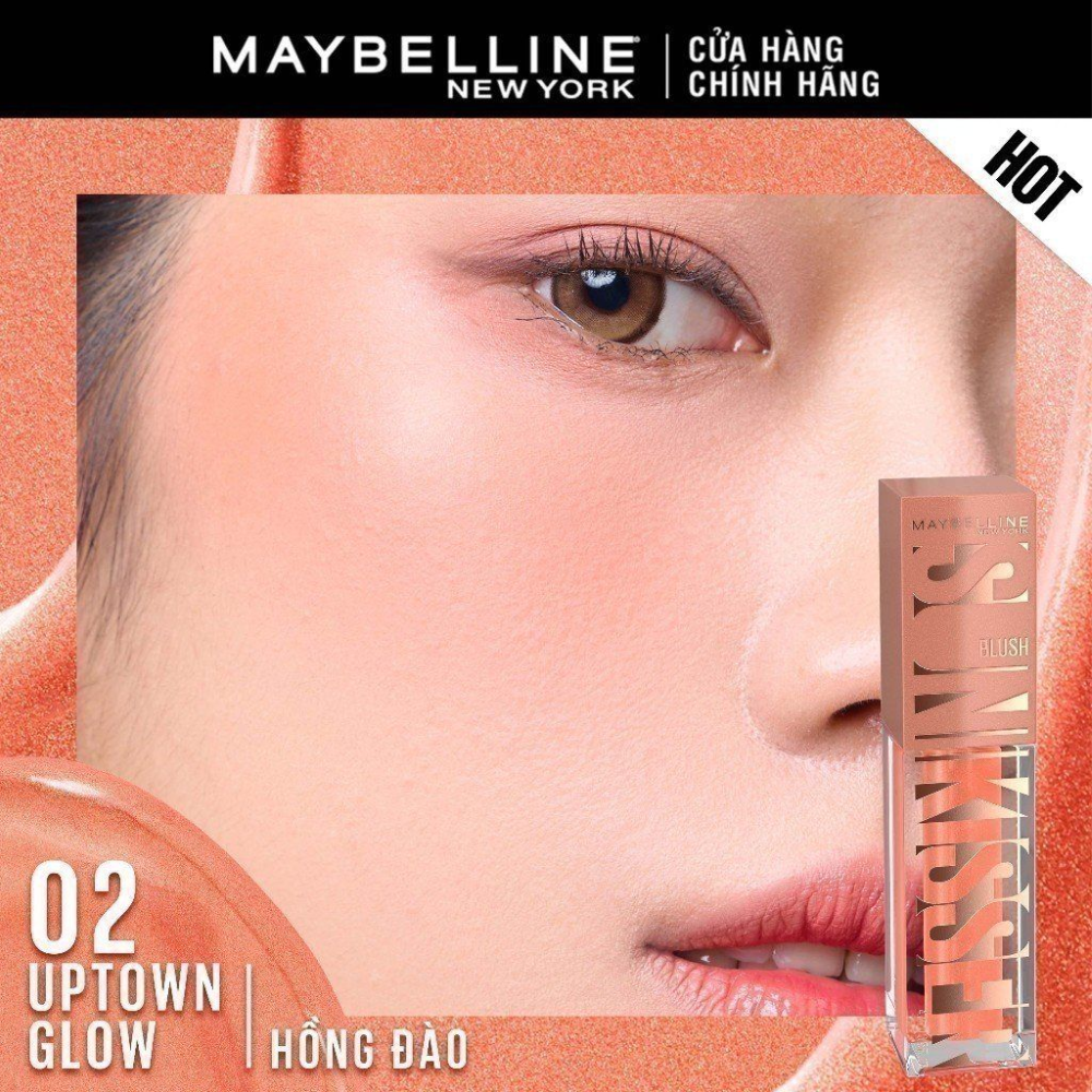 Má Hồng Dạng Kem Maybelline Sunkisser Multi-Use Liquid Blush And Bronzer #02 Uptown Glow 