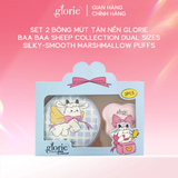  Set 2 Bông Mút Glorie Baa-Baa Sheep Collection – Mixed Sizes Marshmallow Puff Duo 
