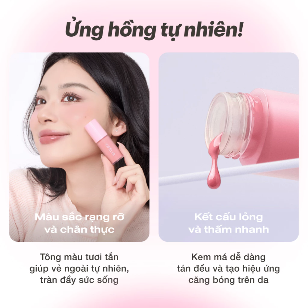  Má Hồng Dạng Kem Ofélia Loli Liquid Blush #LB9 Tipsy 