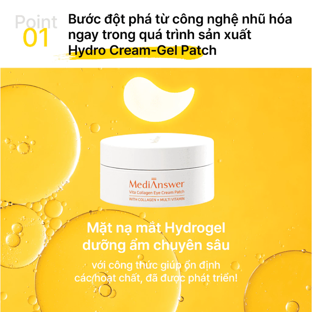  Mặt Nạ Mắt Medianswer Vita Collagen Eye Cream Patch 60 Miếng 